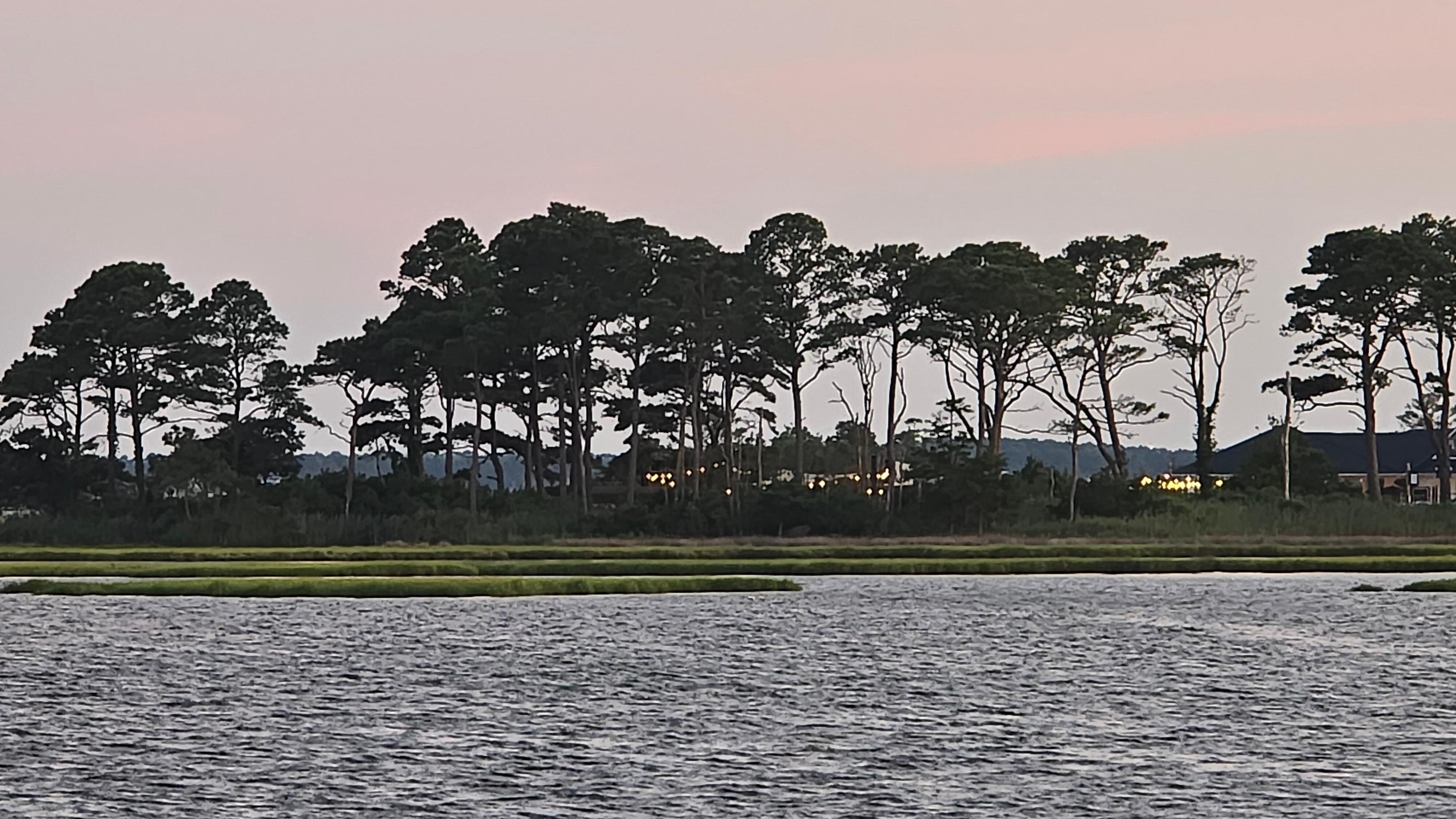 Looking directly out from the upper deck at the other side of the inlet off the Assawoman Bay