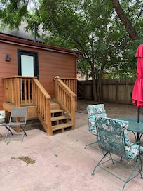 Rear patio.