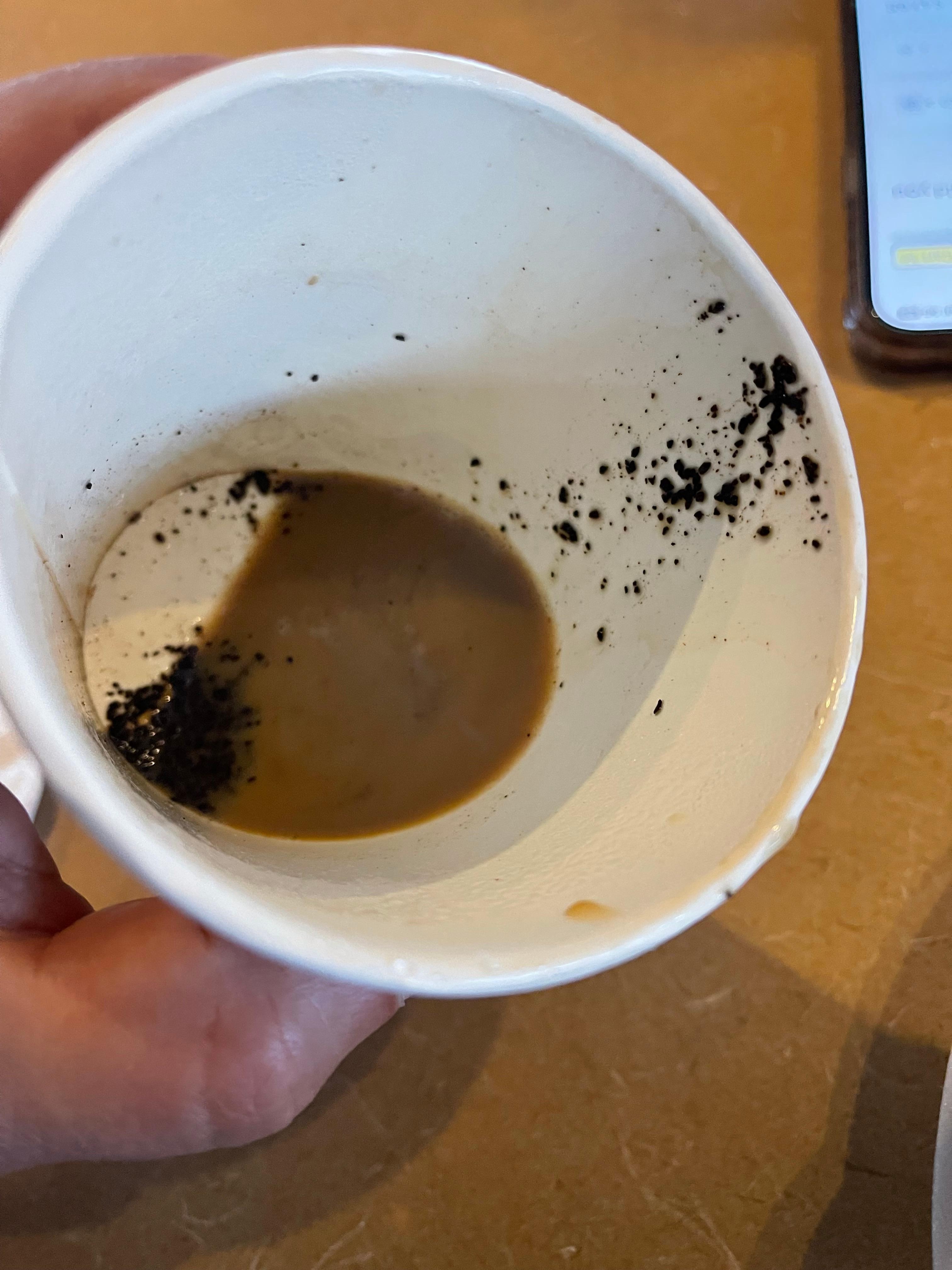 This is fresh poured coffee from the breakfast area 