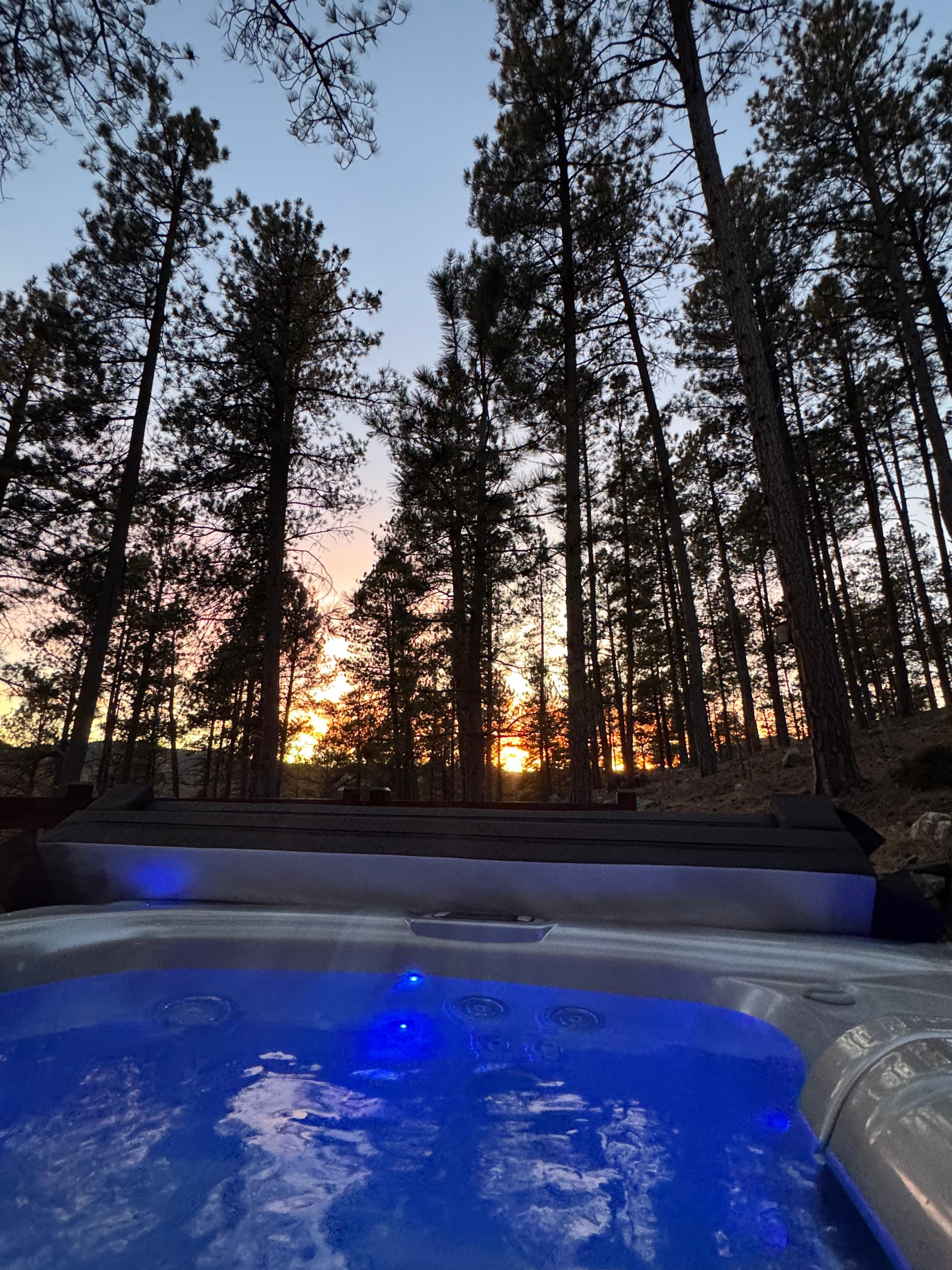 Sunset view from the hot tub!