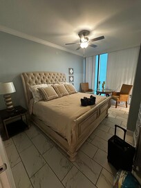 King bed with bathroom