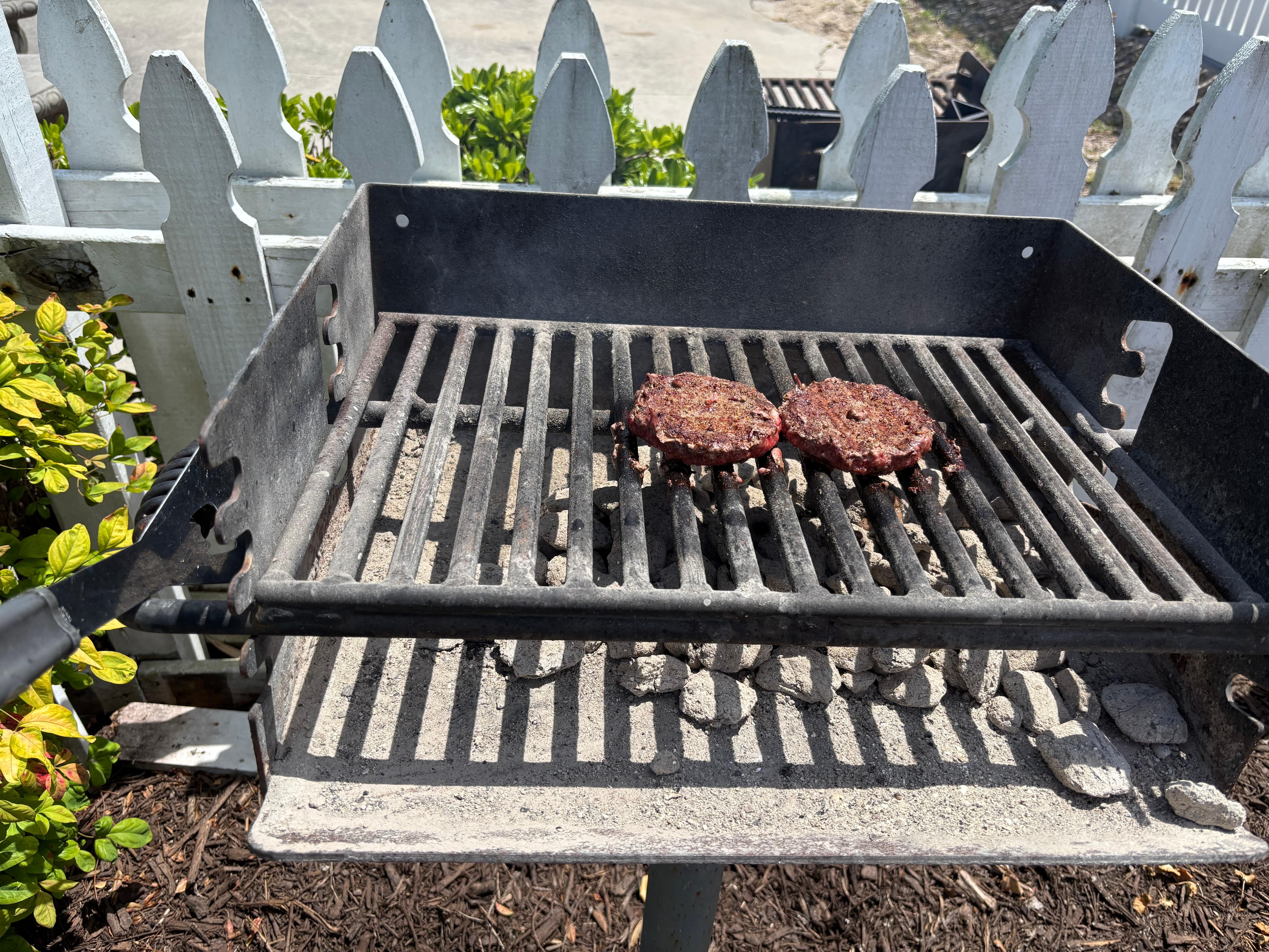 Charcoal grill close to condo