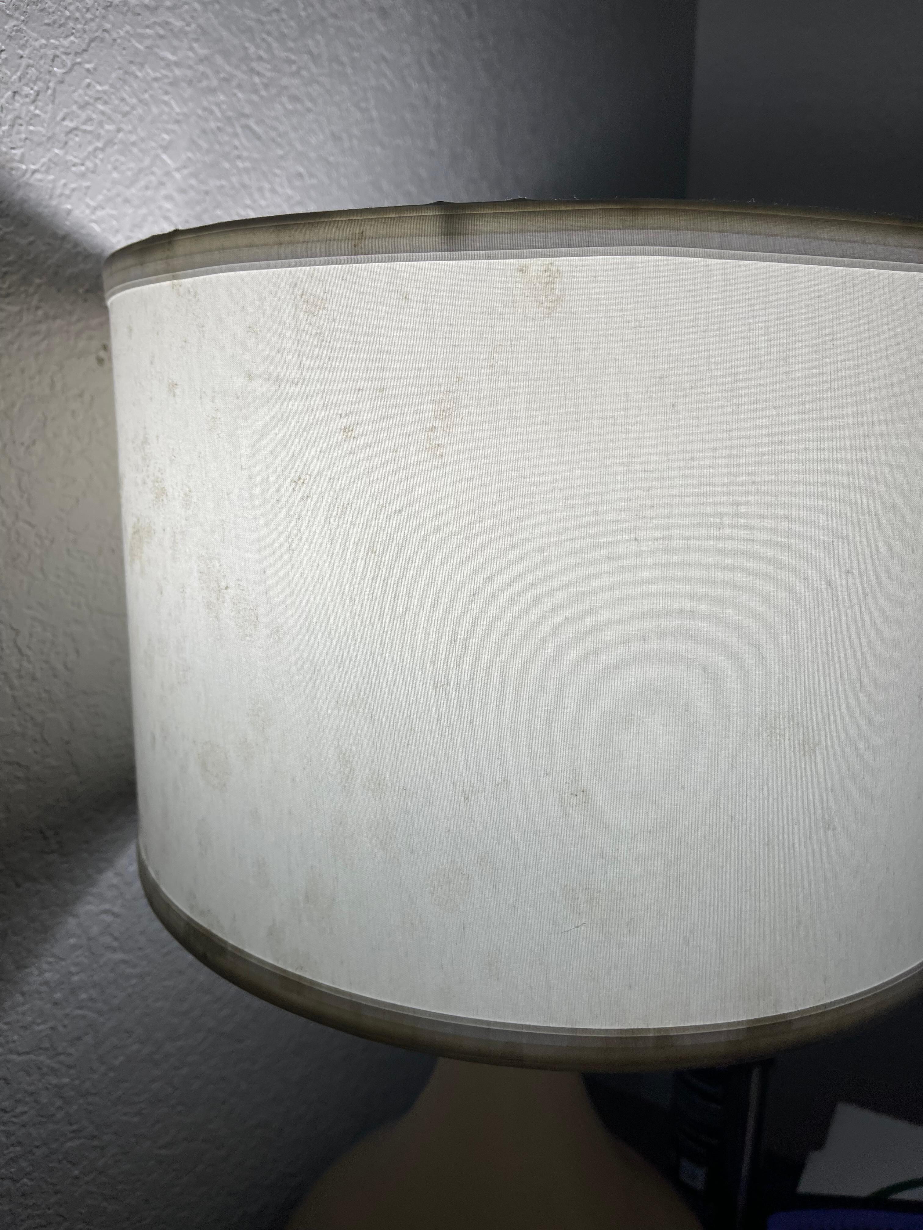 Lamp shade was stained
