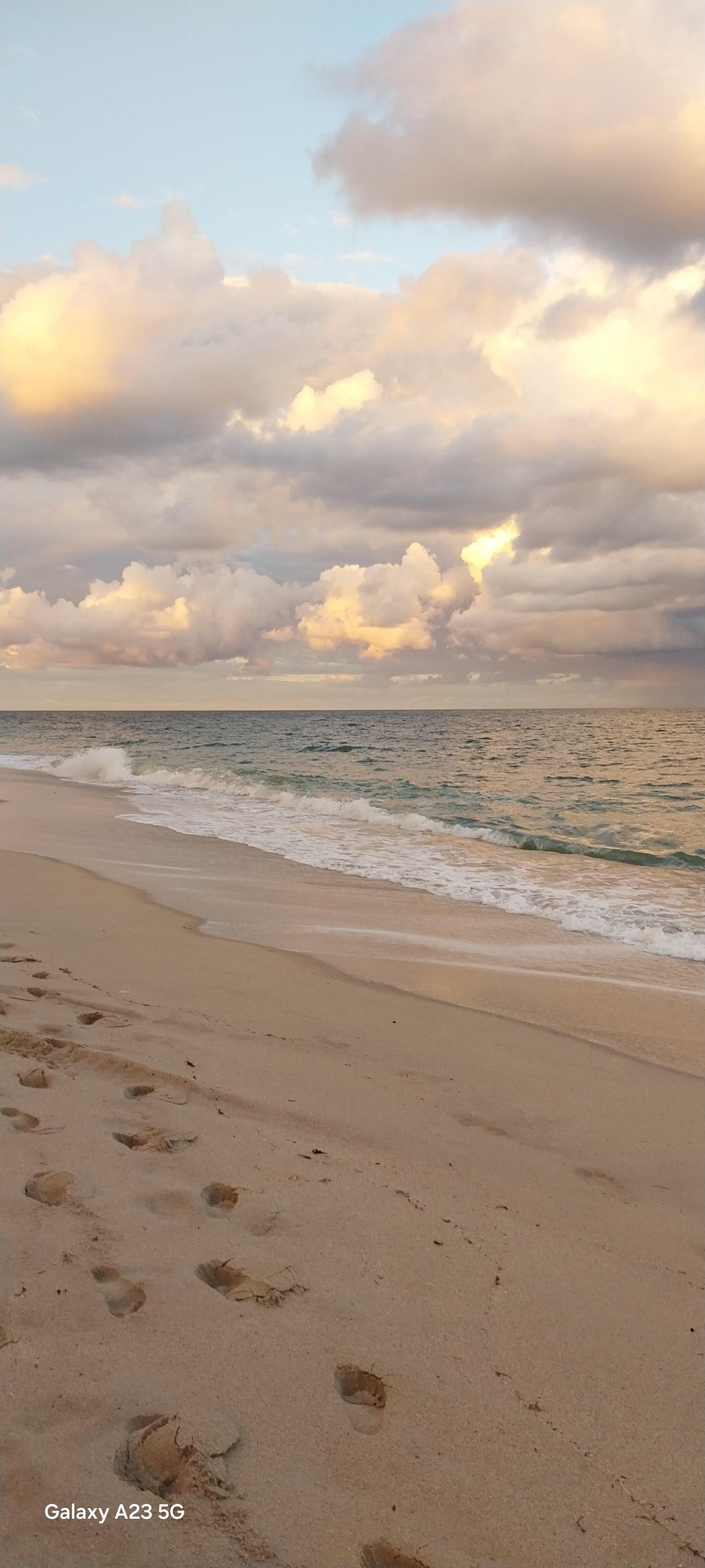 The beach area  not crowded in the middle of Oct. Weather very nic.e and water warm!!