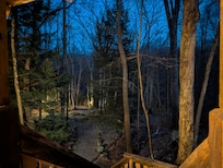 Overlook view from the back porch of the tree house.