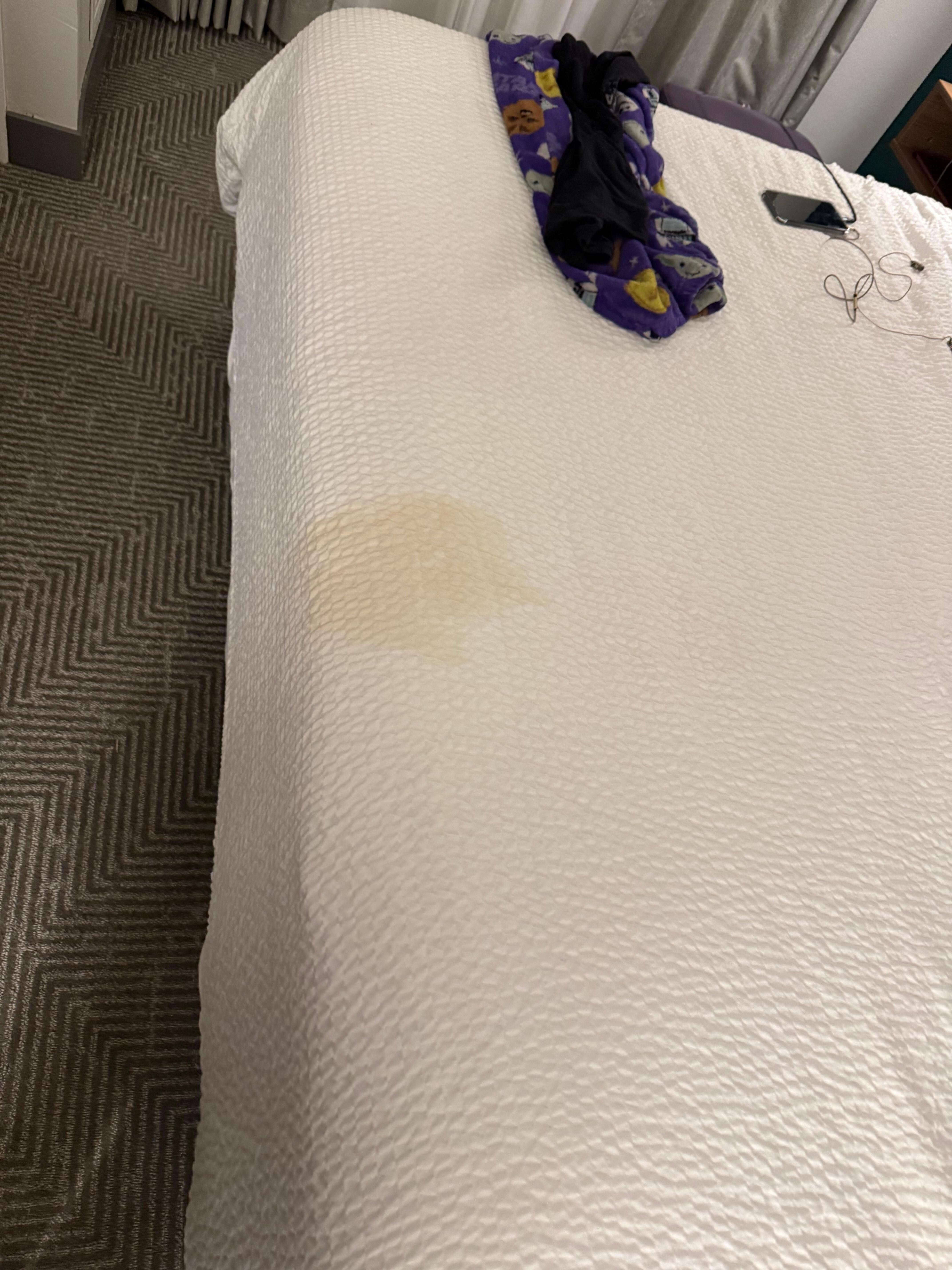 Stained bedsheets