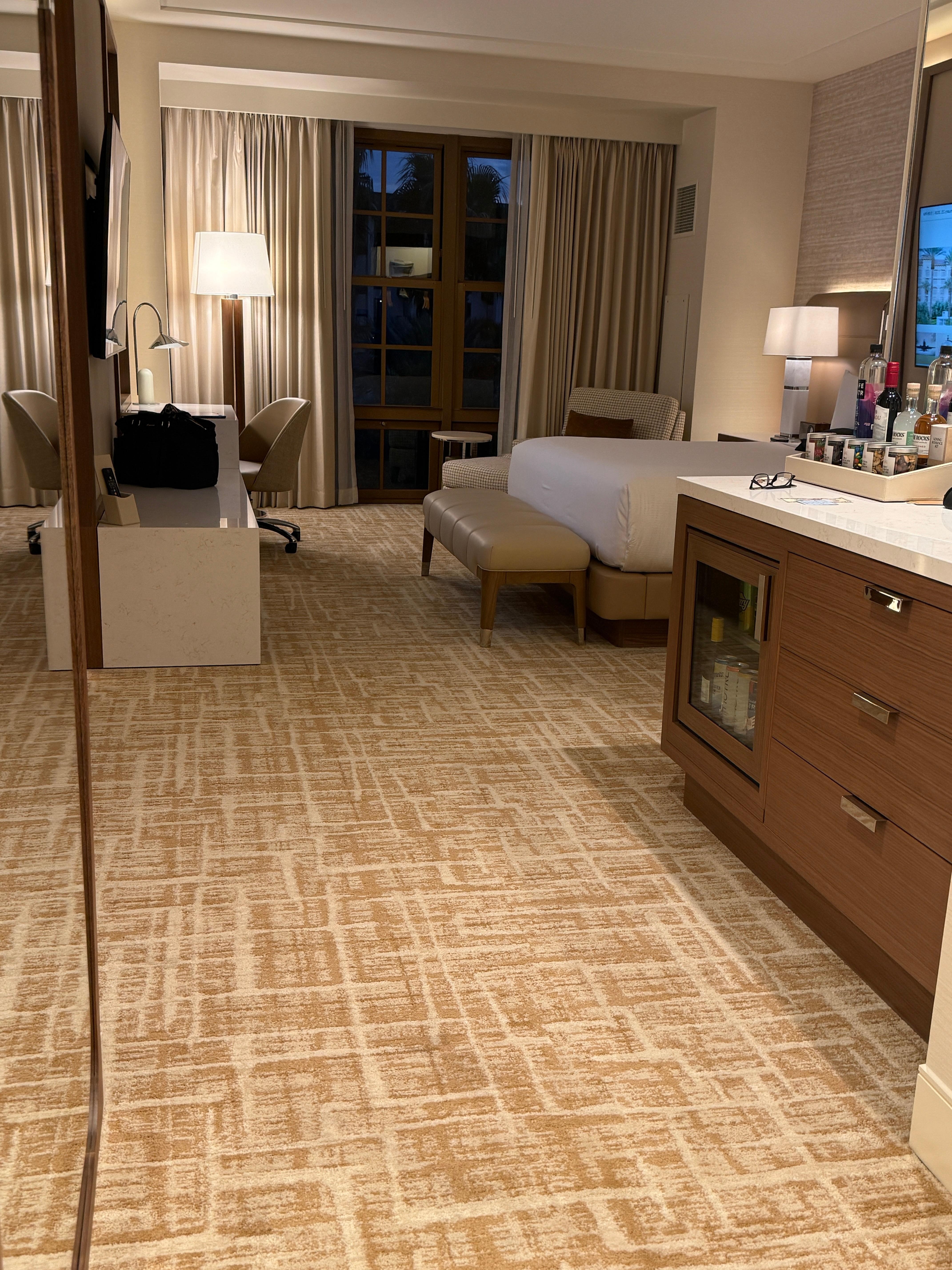 King room was so clean.  Even though we didn’t go for a garden view, looking outside all we saw was palm trees 