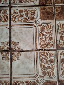 Food dried into the floor.