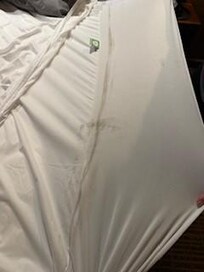 Dirt Make dow the bed sheet