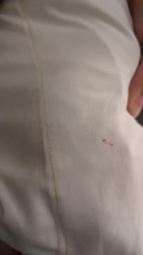 Blood on sheets when we checked in