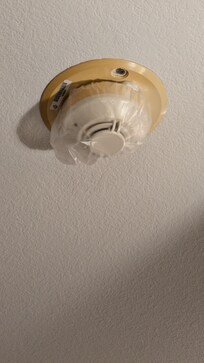 Plastic covered smoke detector