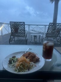 A late night dinner on the lovely veranda they graciously share with their guests