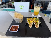 Great food from the roof top bar. Amazing view and drinks. It was a little pricey . This meal and drink was 50.00 with tip. It was still good, but know it can add up quickly.