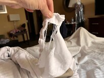 Torn bedsheet