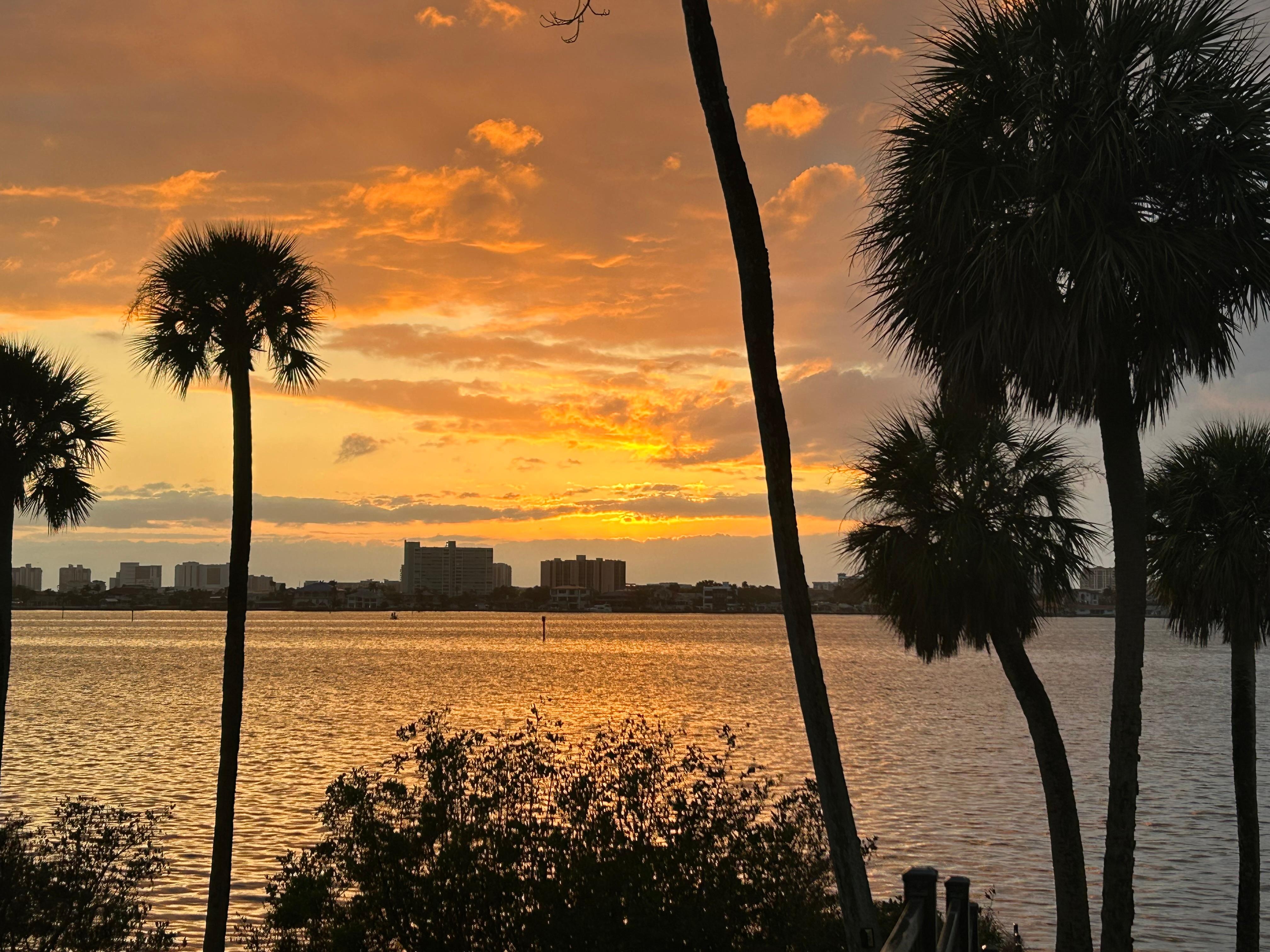 Beautiful sunsets as seen from porch swing. 