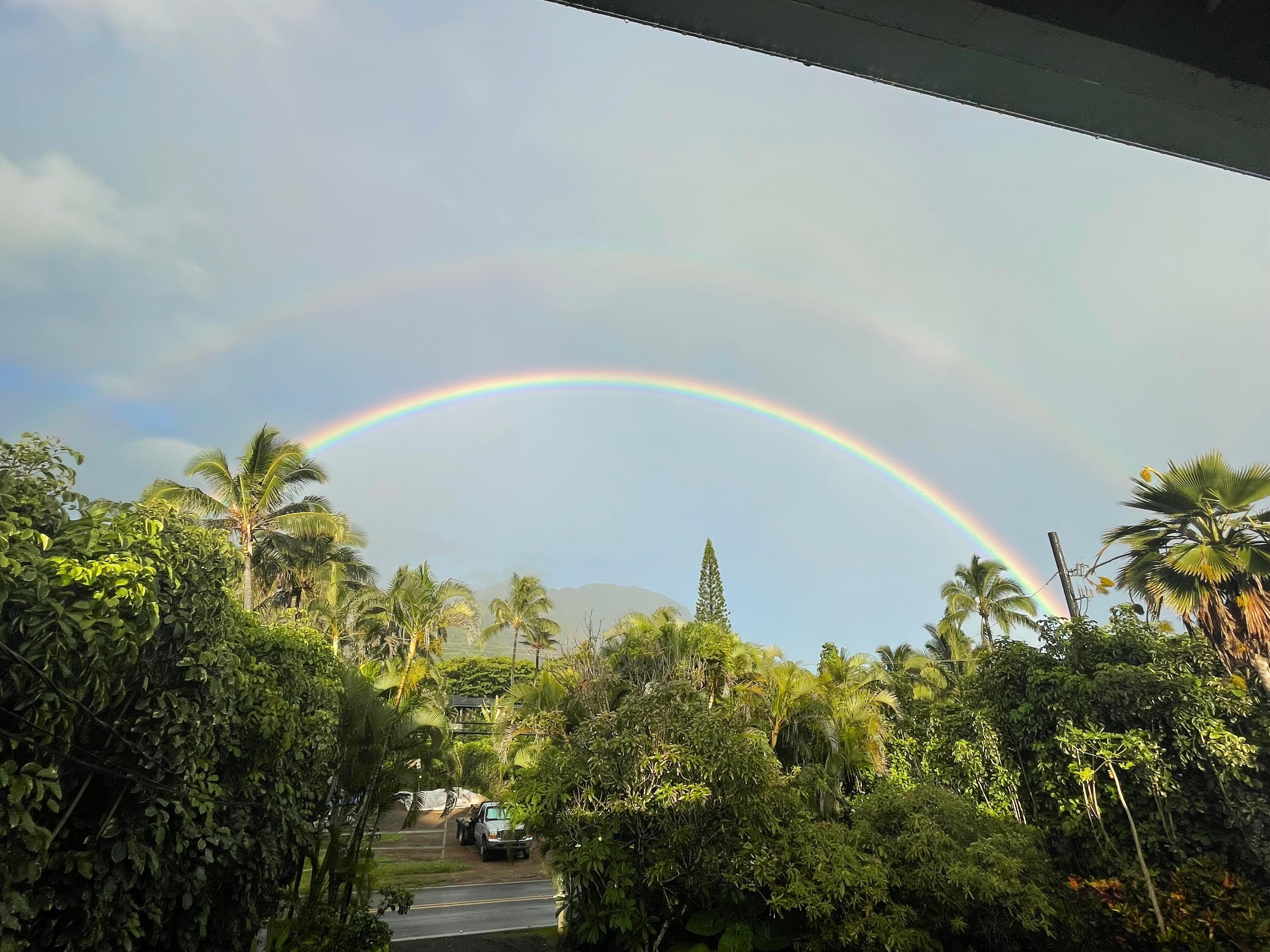 This is the rainbow 🌈 we saw from our balcony. 