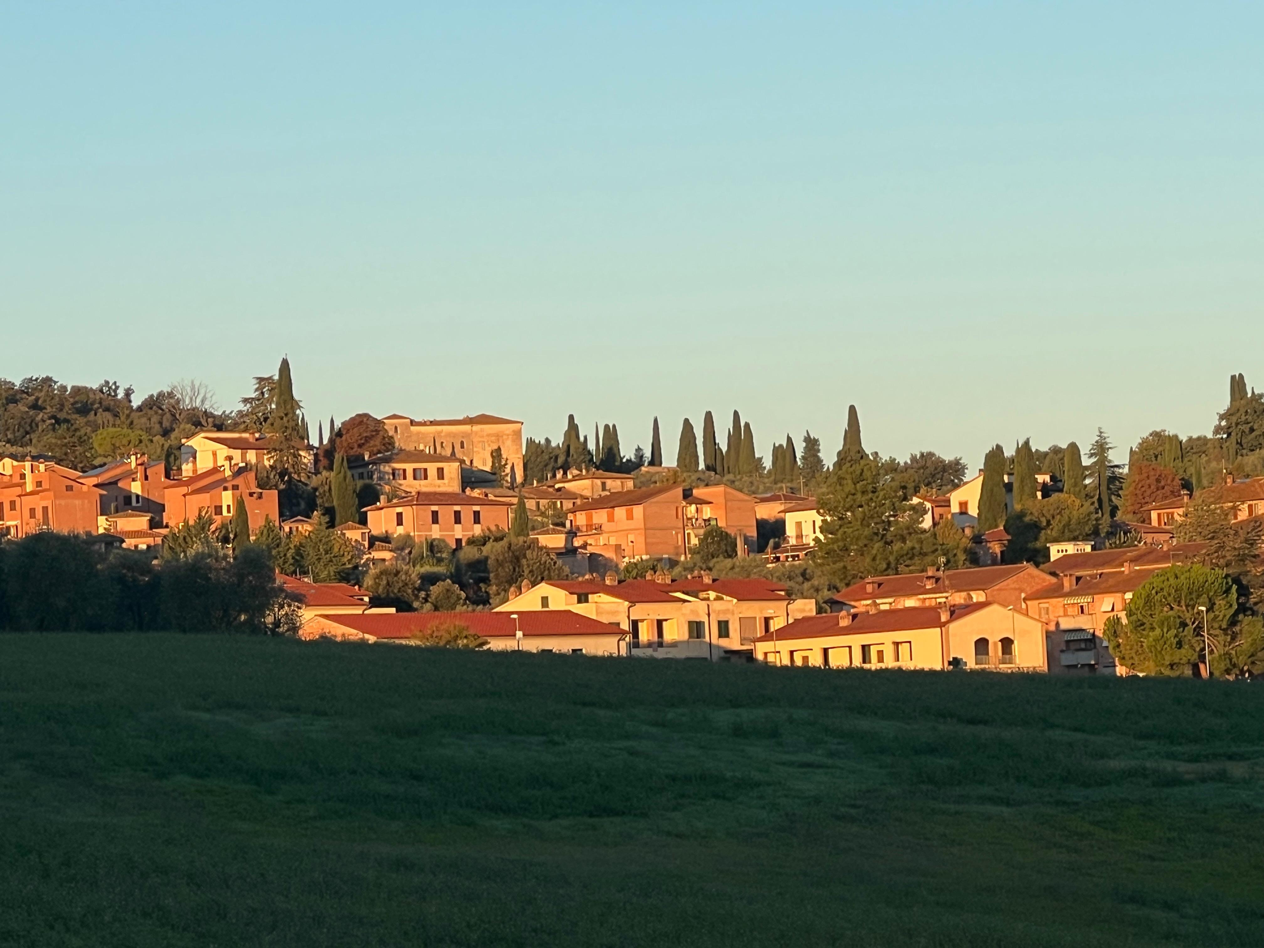 Morning sunrise view of the near by village