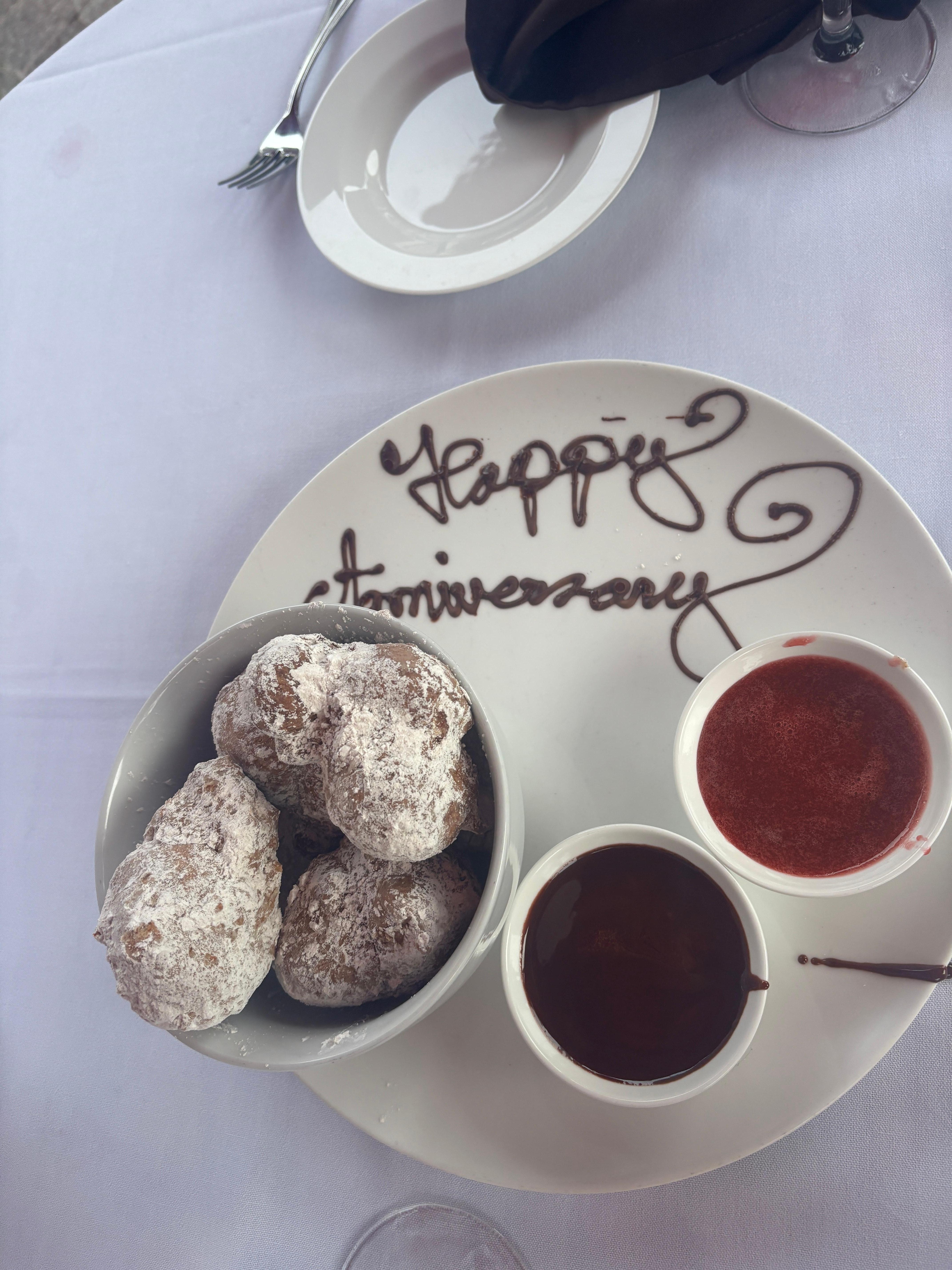 Mark helped our daughters book an anniversary dinner 