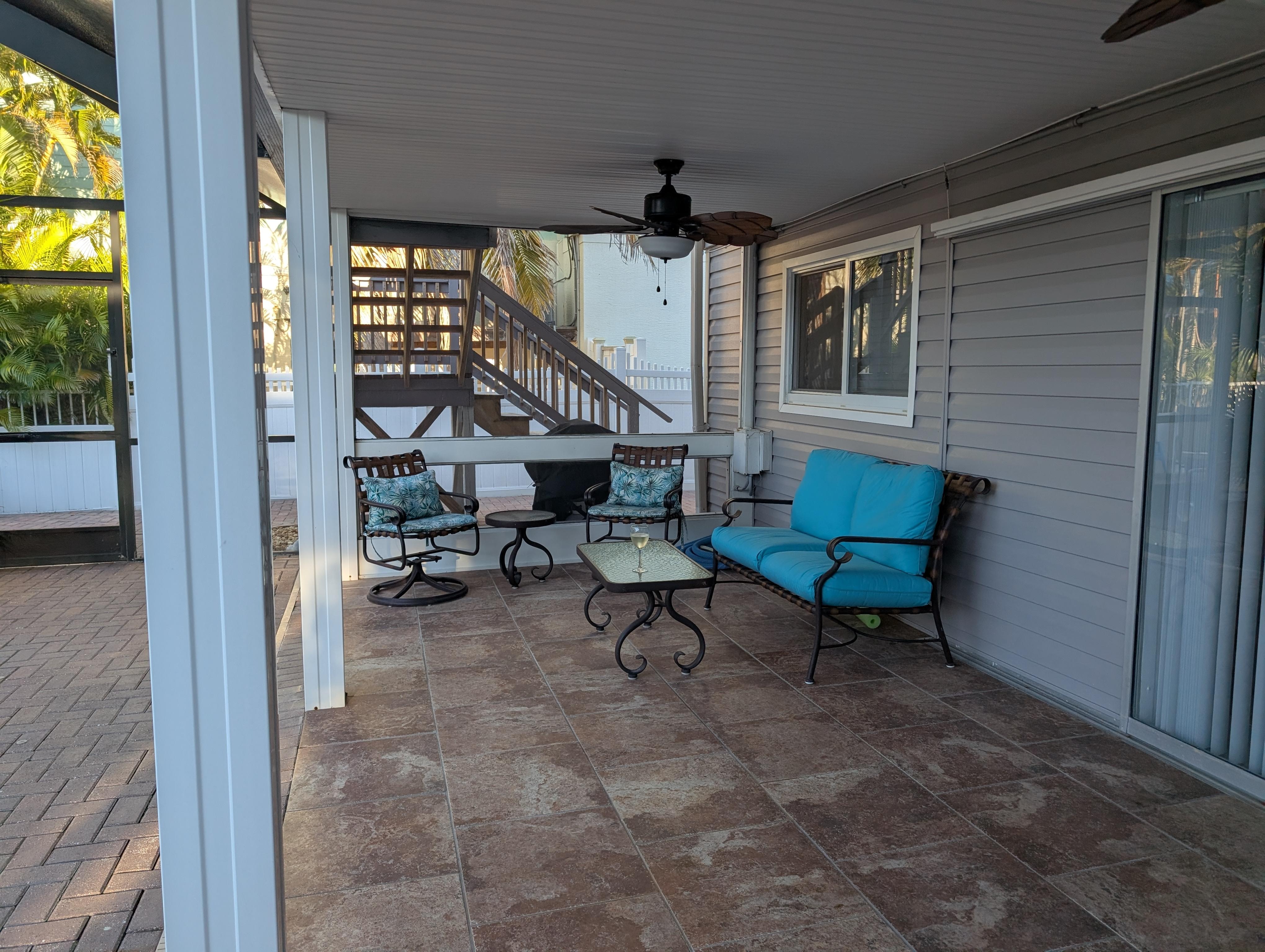 Seating in the pool area