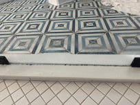 Mold all the way around the shower upstairs