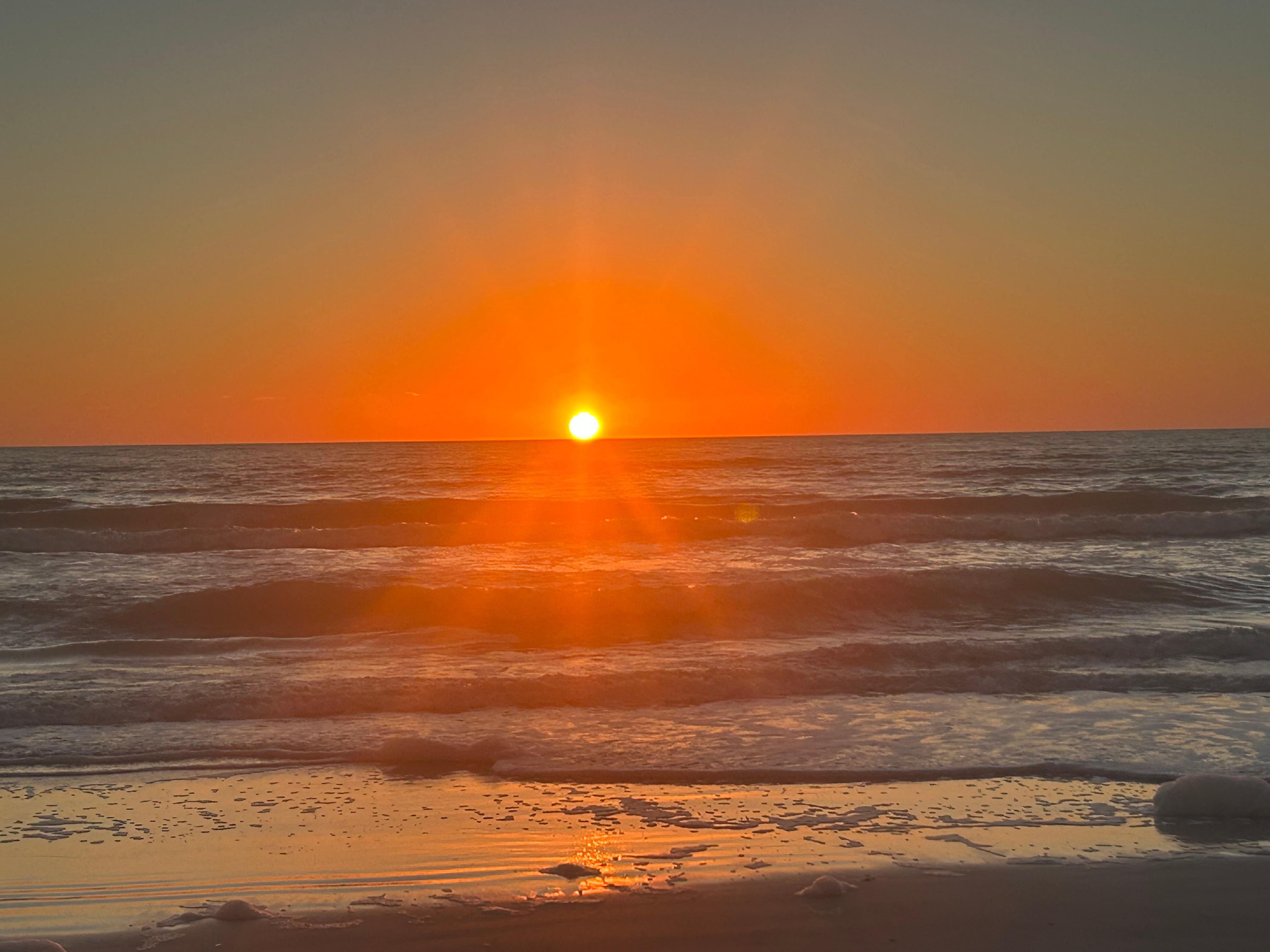 Beautiful sunsets right outside the condo on the beach