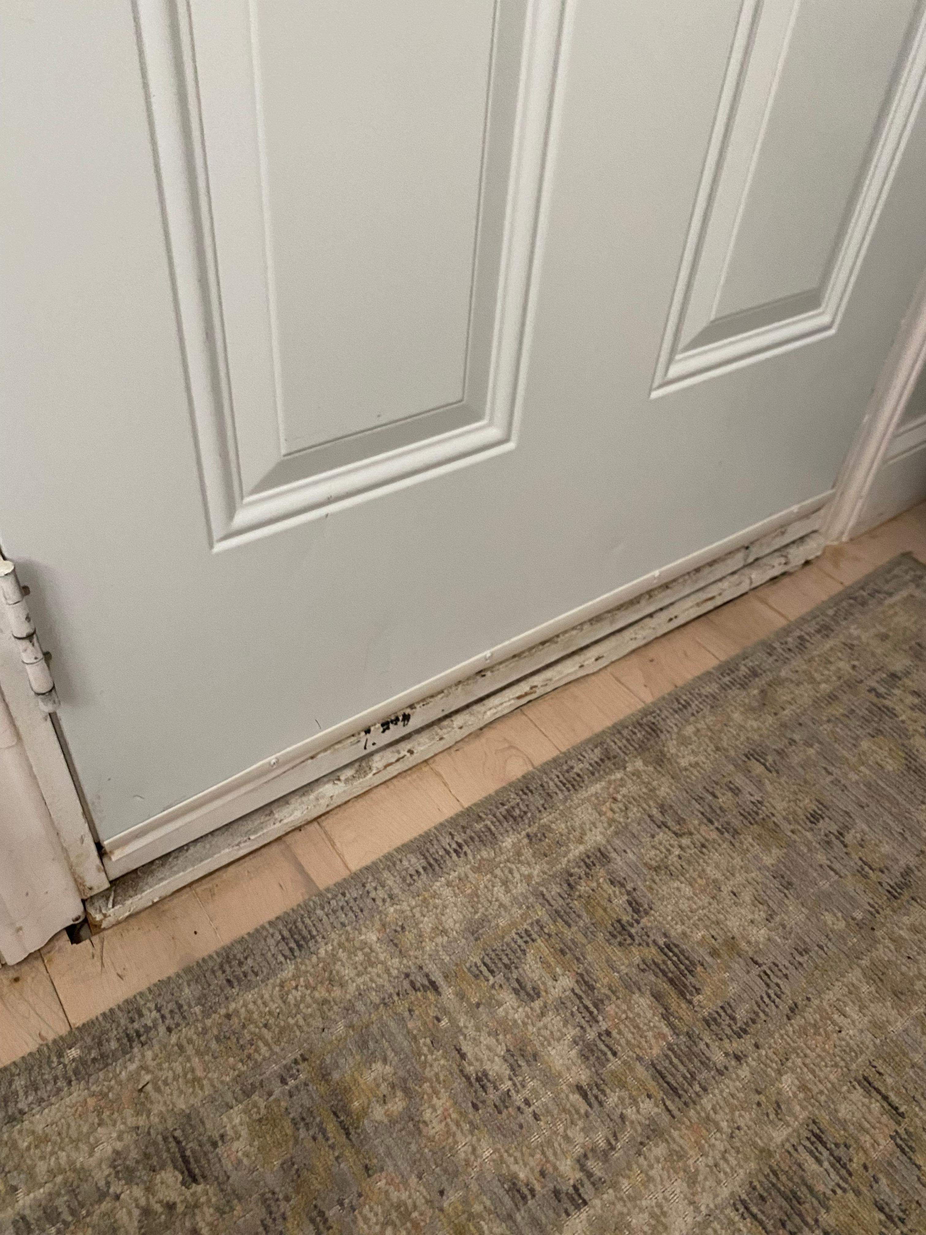 Gaps at bottom of doors.
