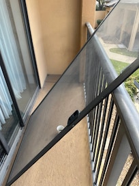 Dirty useless screen door