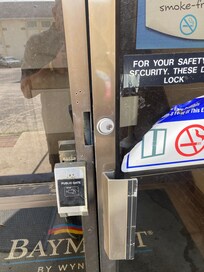 Private exterior door - Broken secured pad