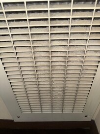 Vents thick with dust. Not cleaned.
(Newly remodeled room)
