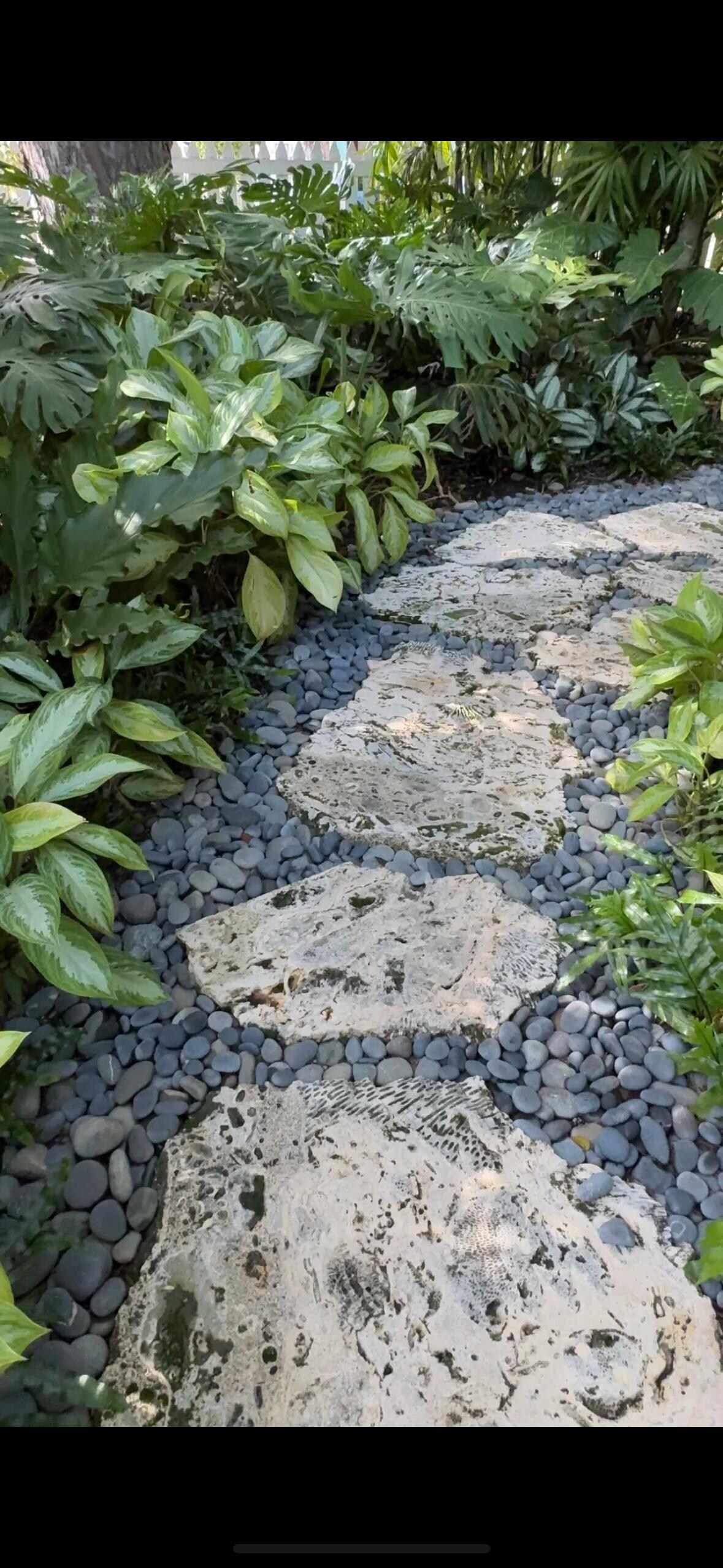 The fossilized pavers and black river rock were a beautiful and unexpected design selection that elevated our stay and experience. 