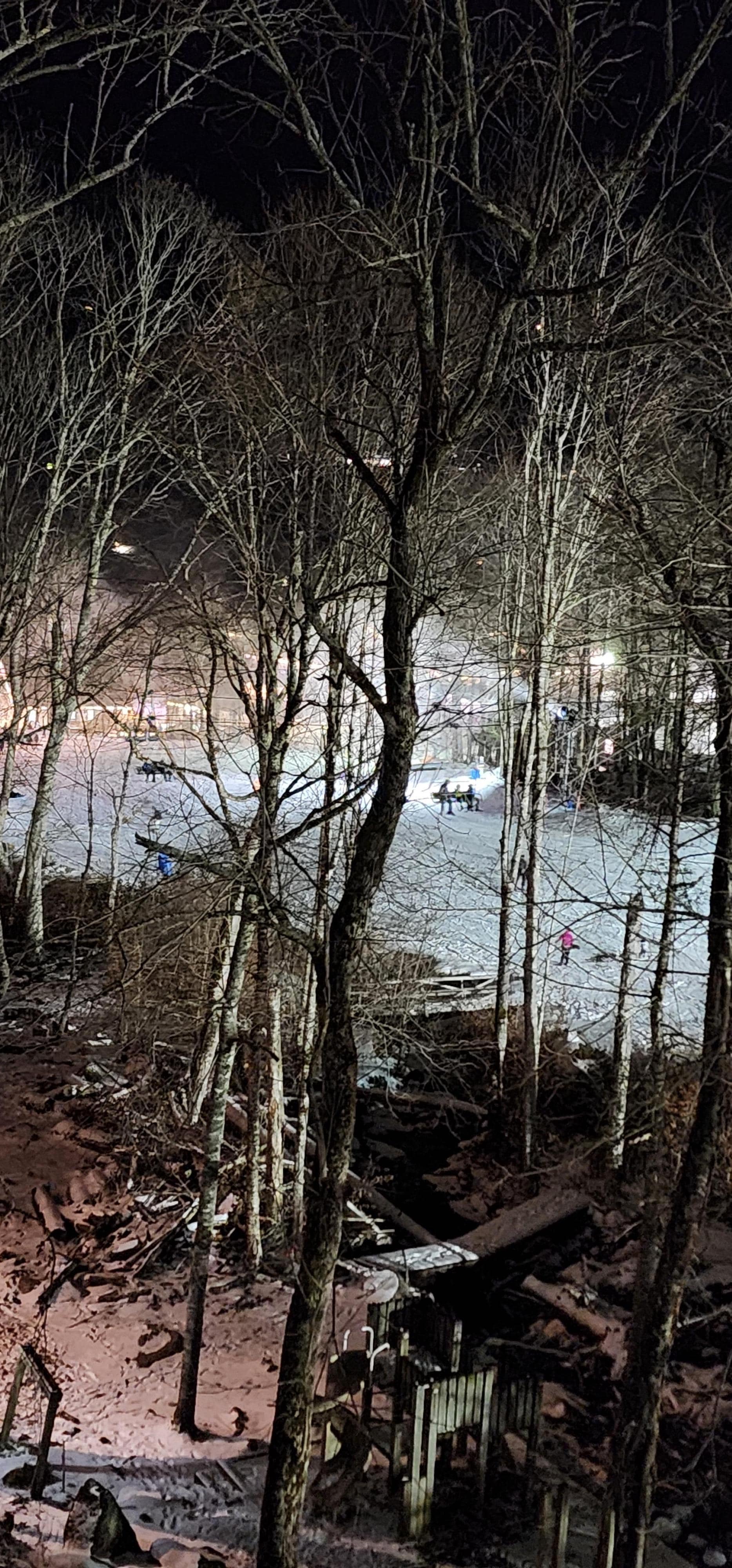 Night skiing view of Easy Street