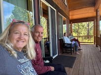 Morning coffee on the porch was peaceful.