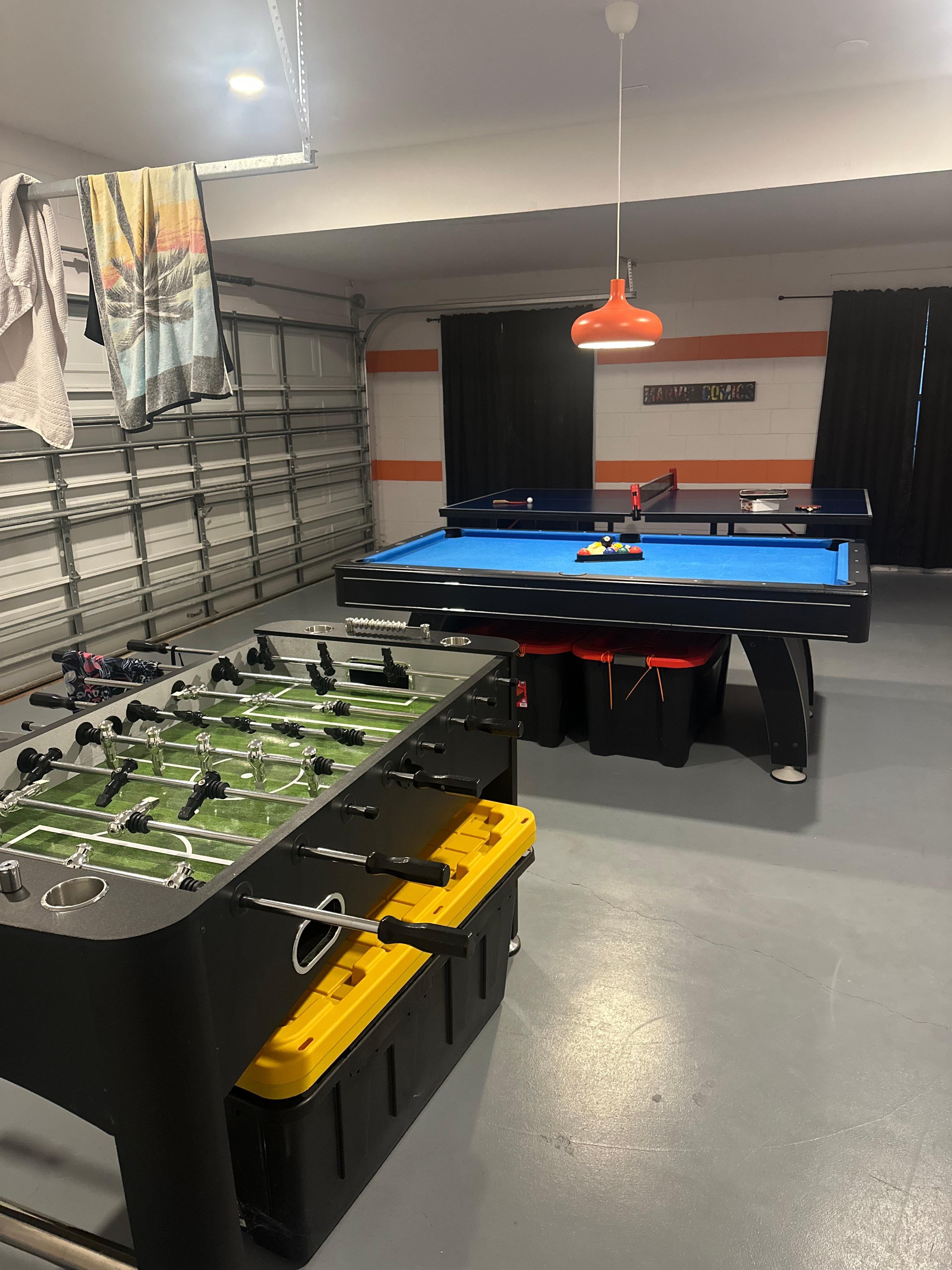 A well-stocked games room 