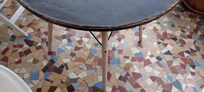 Mdf table on balcony