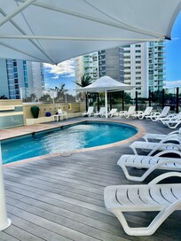 Outdoor pool deck