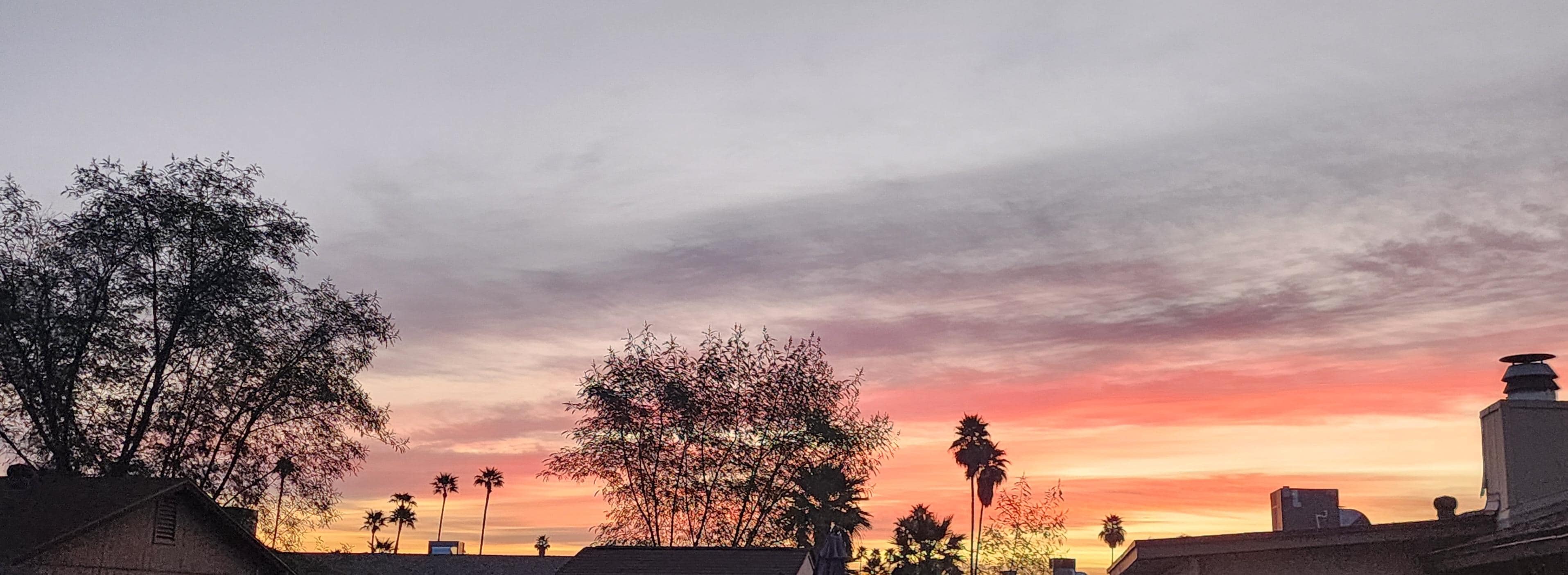 Having coffee on the back porch enjoying the beautiful sky.