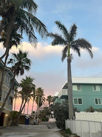 Property is set back a few steps from the main strip which makes for a peaceful stay.