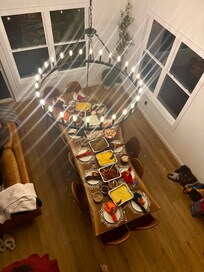 A family feast. Loved the table!!!