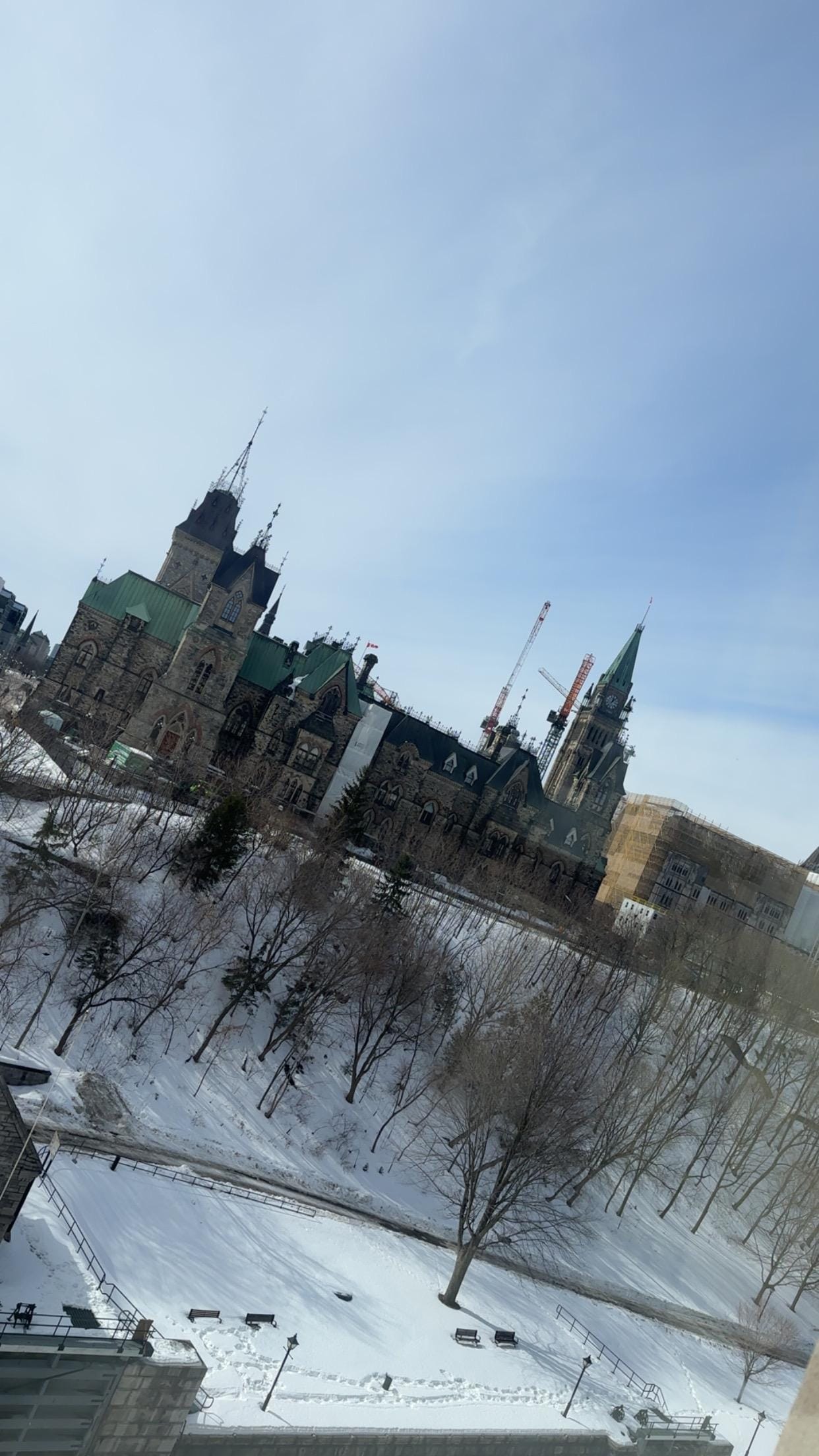 Stunning winter view of Parliament from near the hotel