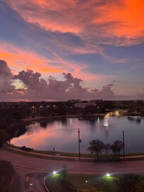 Lakeview room at sunset