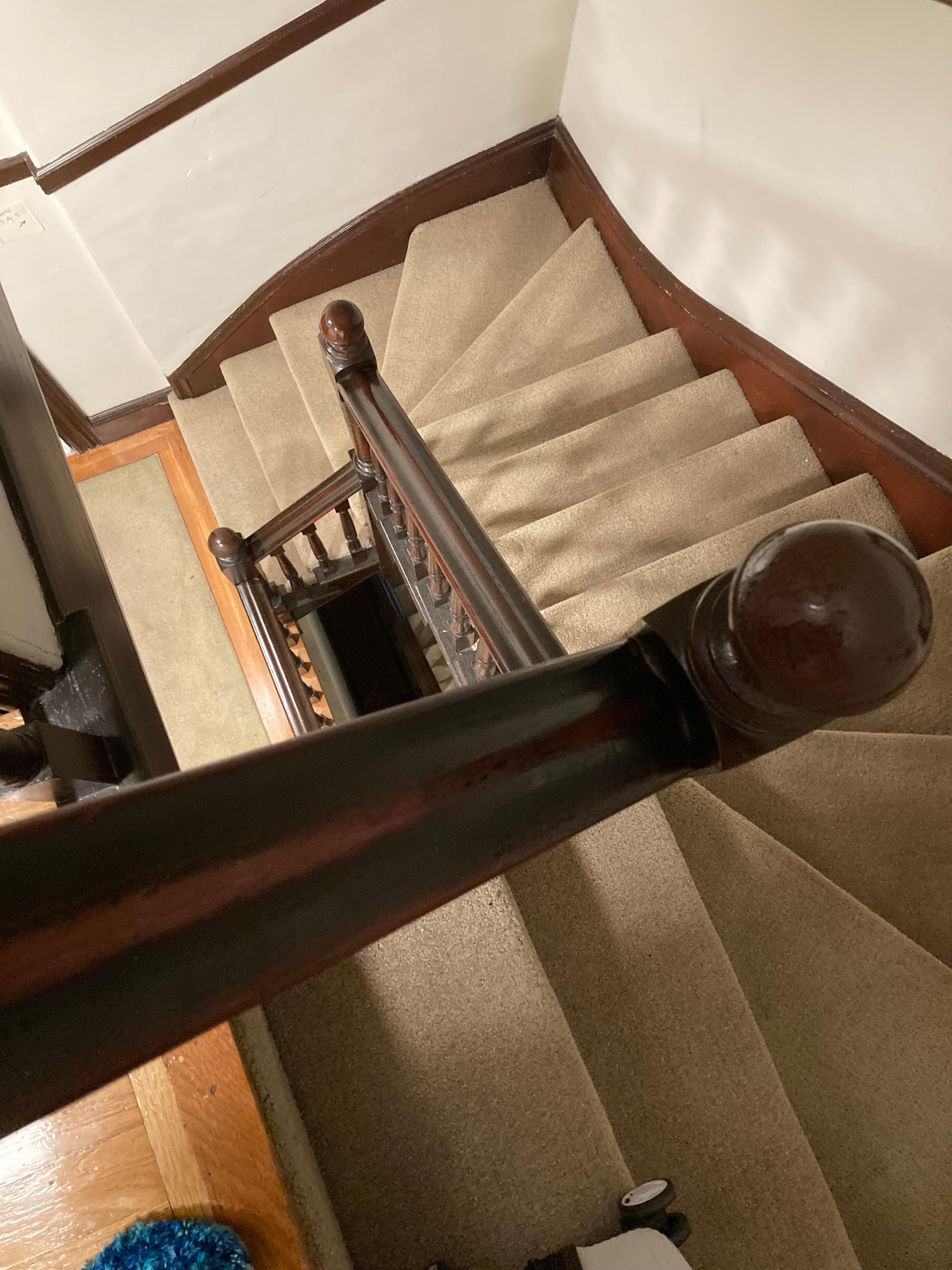 The steep stairs