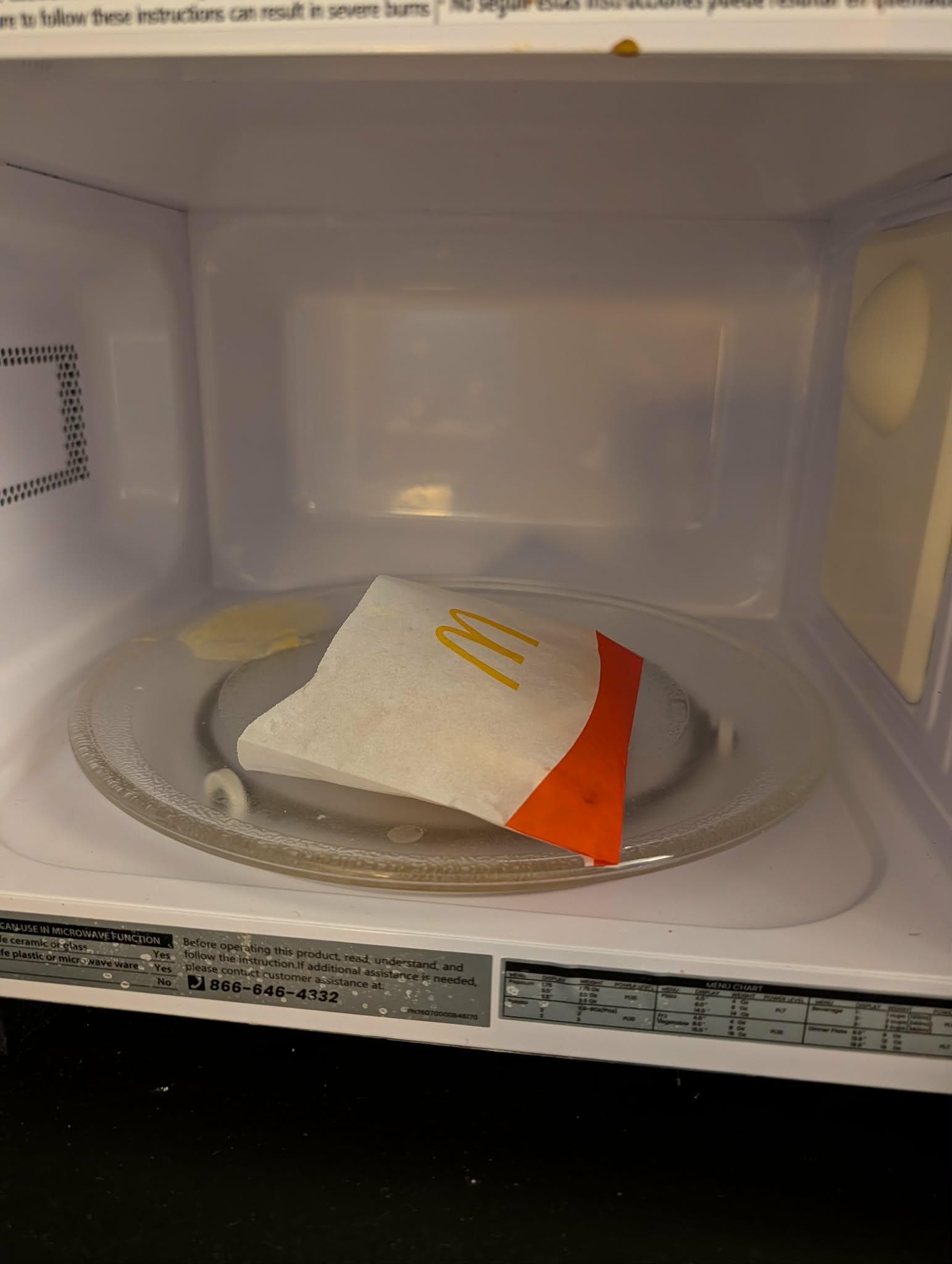 Leftover food in microwave 