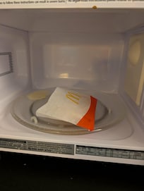 Leftover food in microwave