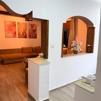 Living area (kitchen to the right)