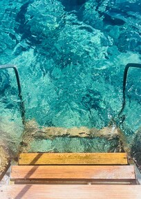 Crystal blue water just a few minutes from the villa.