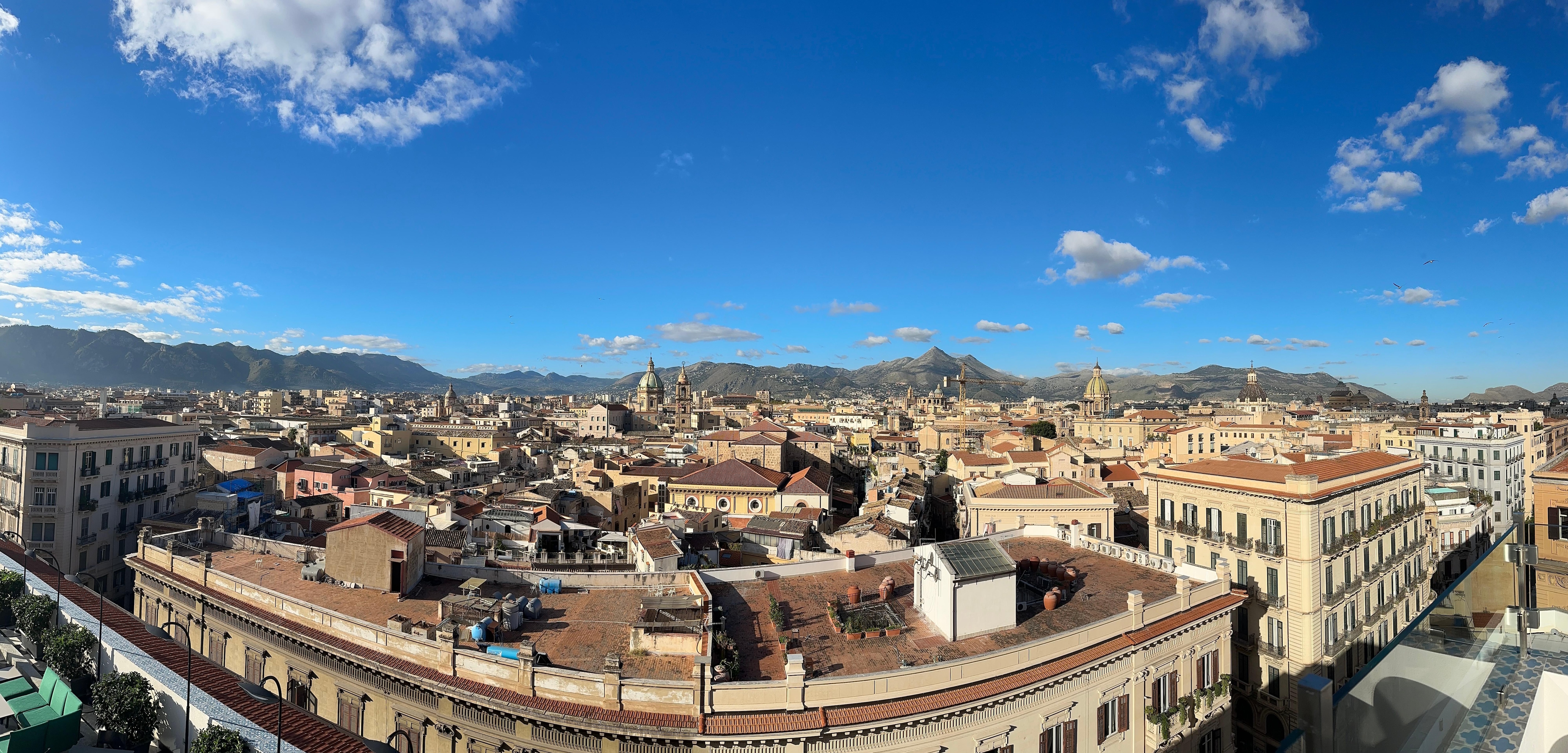 Beautiful rooftop restaurant view
