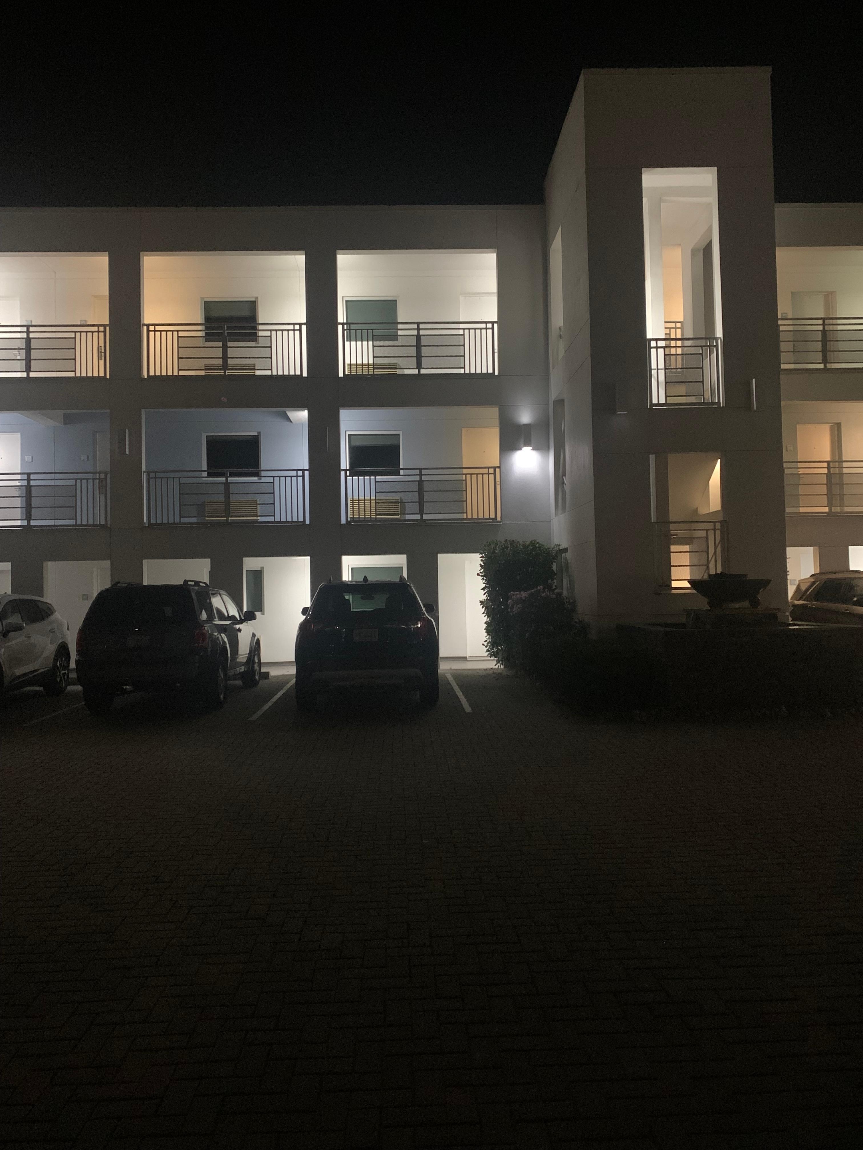 Pic off lights out in parking area