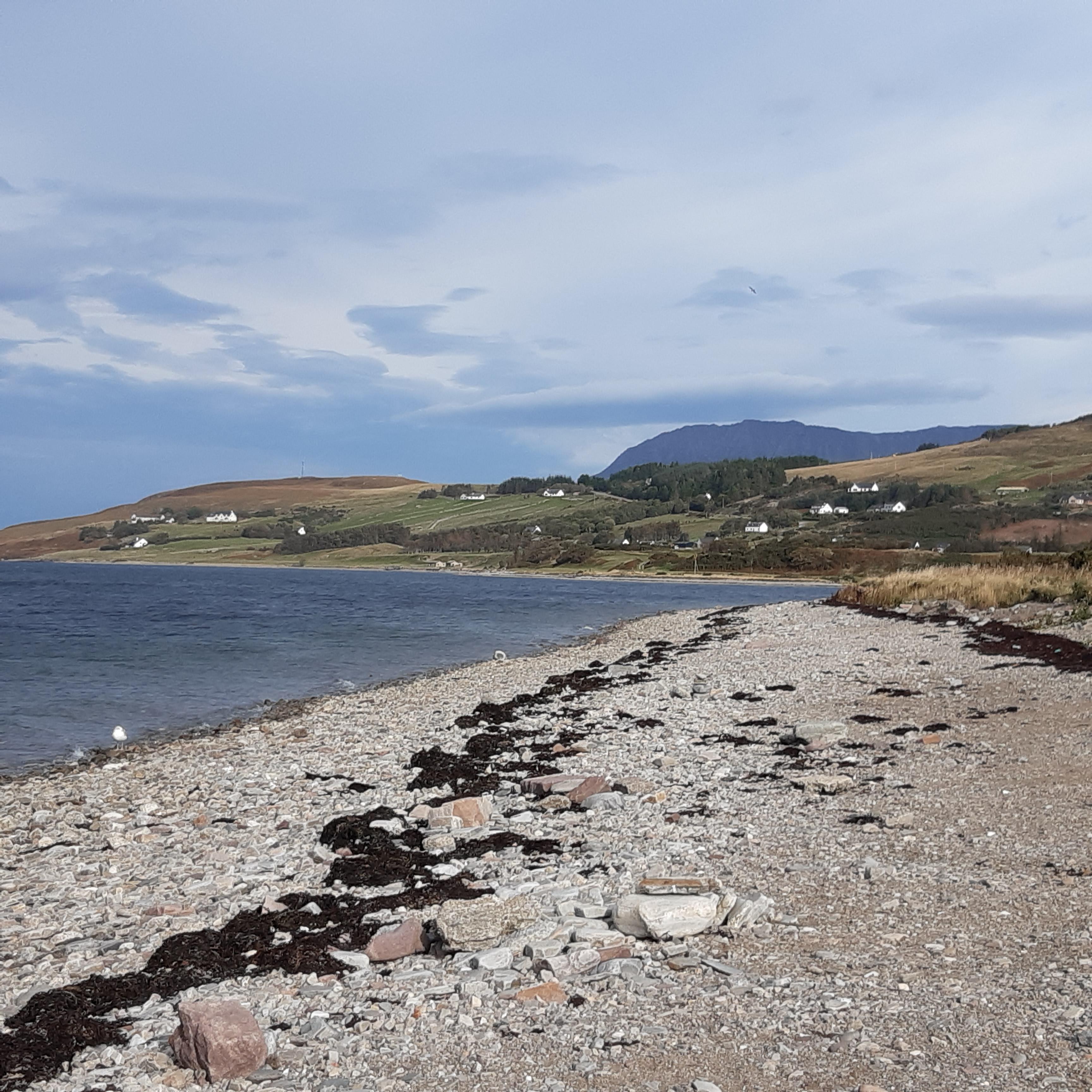 Walk along the shore down by the motor-home, caravan and camping park. 