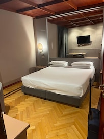 Bedroom, with mini fridge