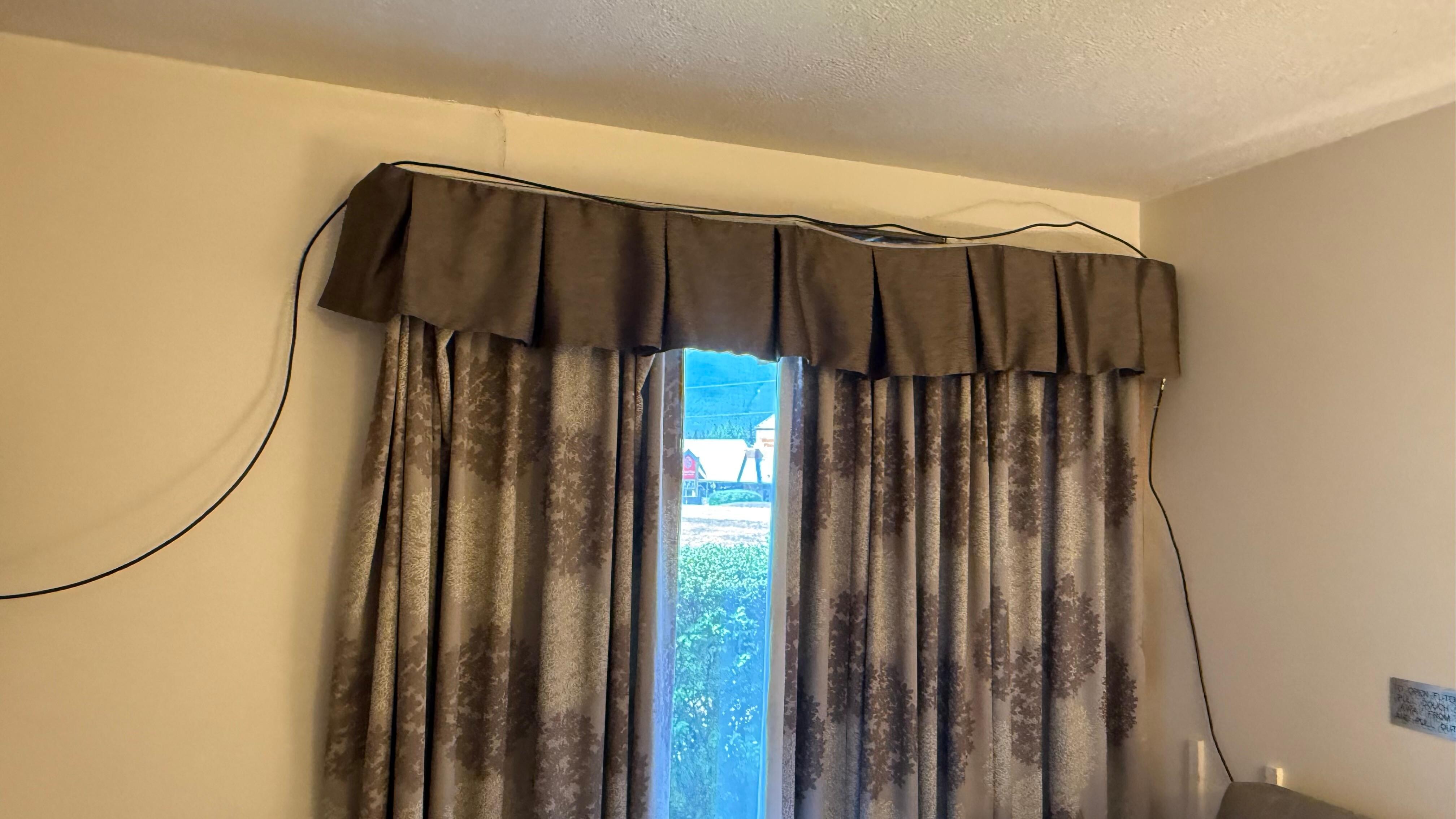 Wires where hanging from the TV antenna 